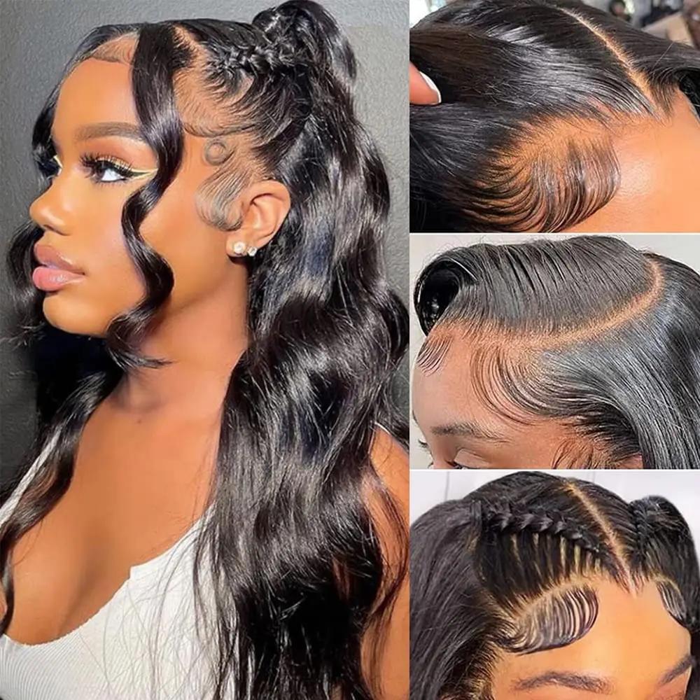 Perruque Lace Front Wig Body Wave 360 Naturelle, Cheveux Humains, 13x4, 13x6, HD, Closure 5x5, 30 32
