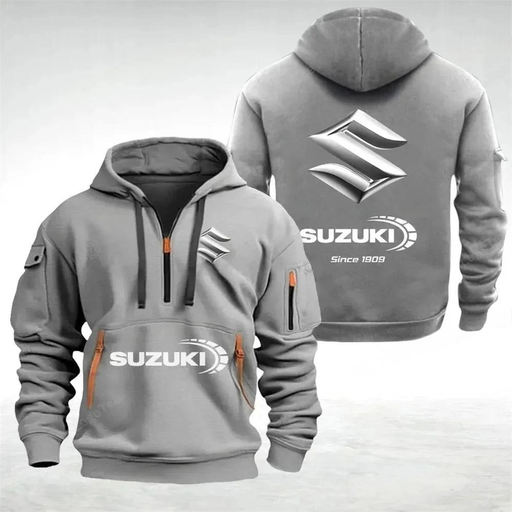 Sweat-shirts Suzuki, sweats à capuche, vestes de sport de plein air d'automne et d'hiver à demi-poch