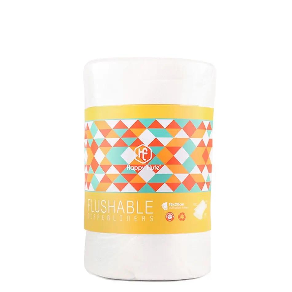 HappyFlute lingettes pour bébé en tissu de bambou doublures de couches biodégradables et jetables do