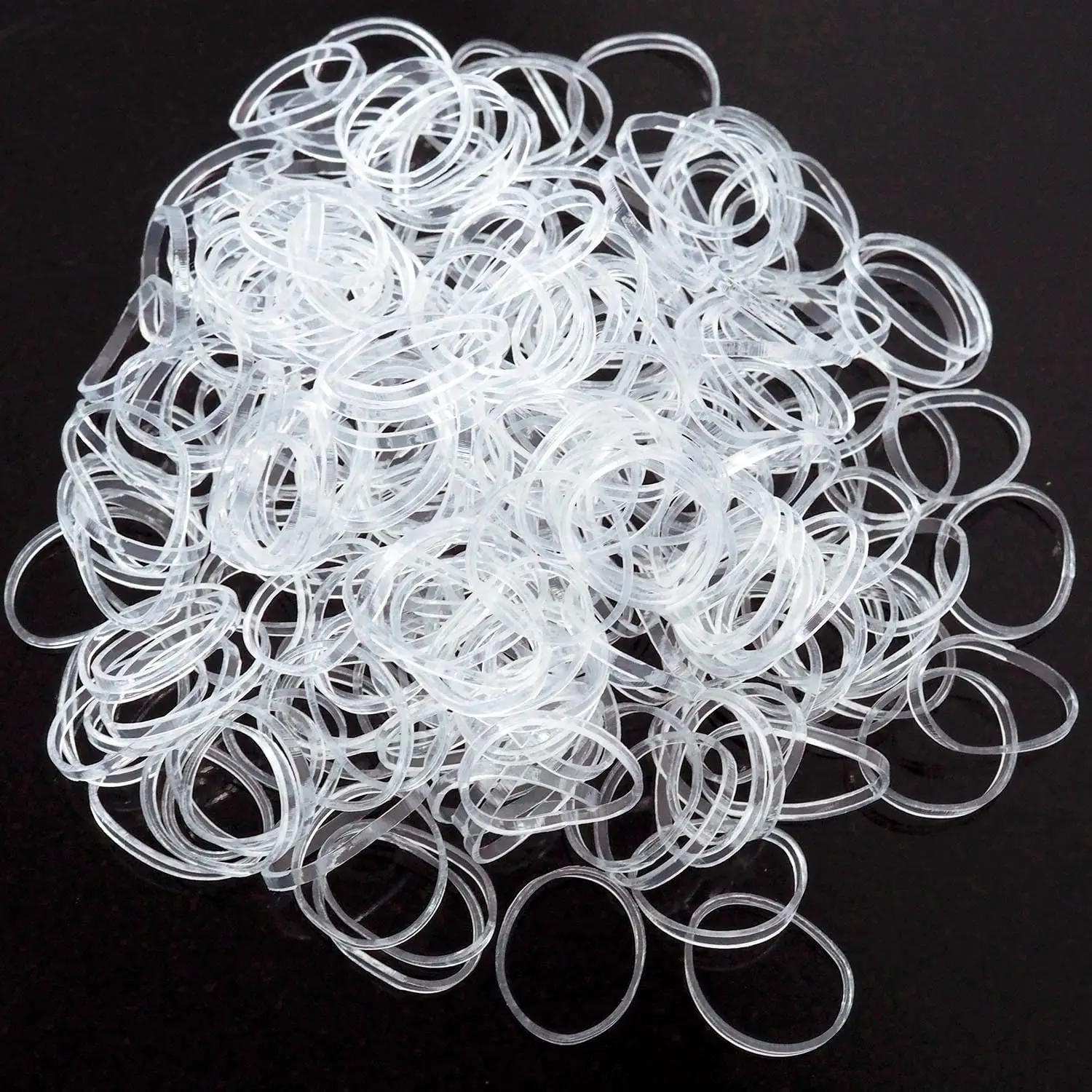 Bande de caoutchouc en Silicone transparente à haute élasticité, Mini élastiques pour cheveux transp