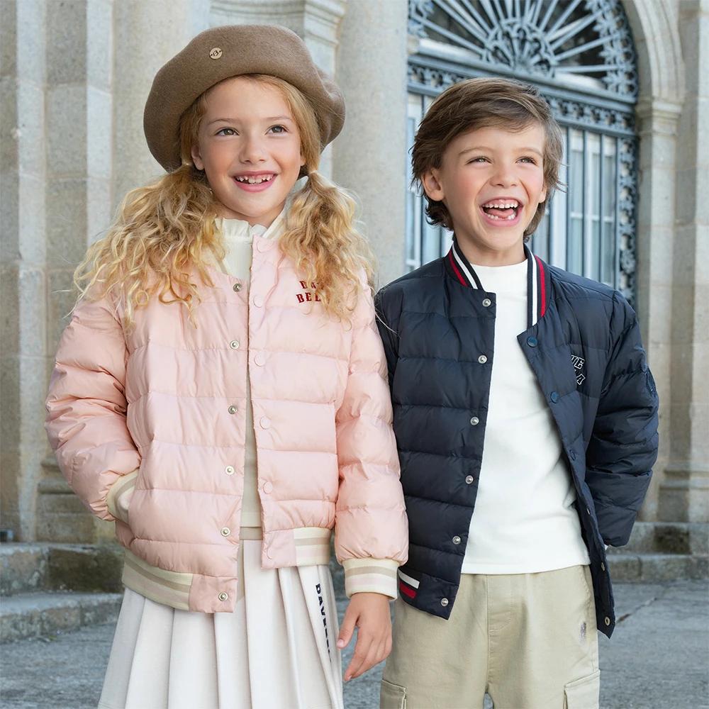 Dave Bella garçons filles blanc vers le bas Parka veste enfants hiver chaud Baseball vers le bas man