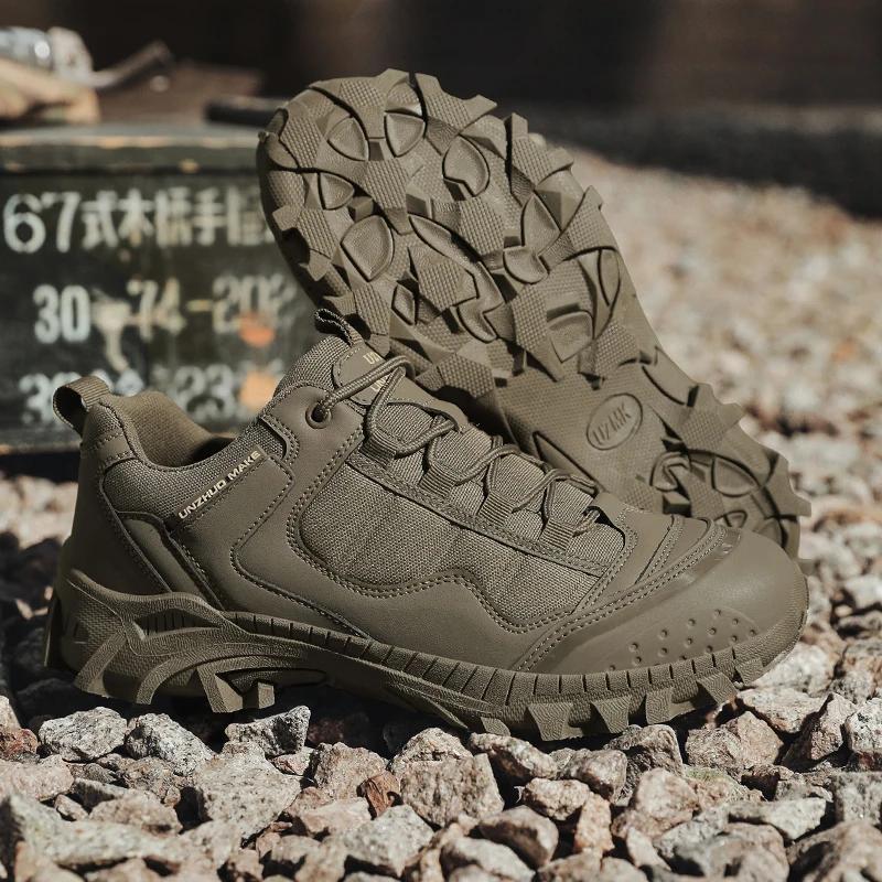 Hommes bottes tactiques anti-dérapant travail à lacets unisexe armée chaussures en plein air randonn