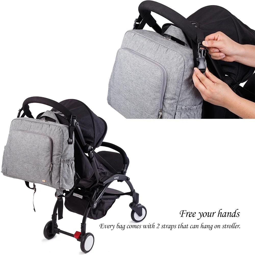 Soboba solide sac à couches mode imperméable multi-fonctionnel sac à dos à couches sac à langer d'al