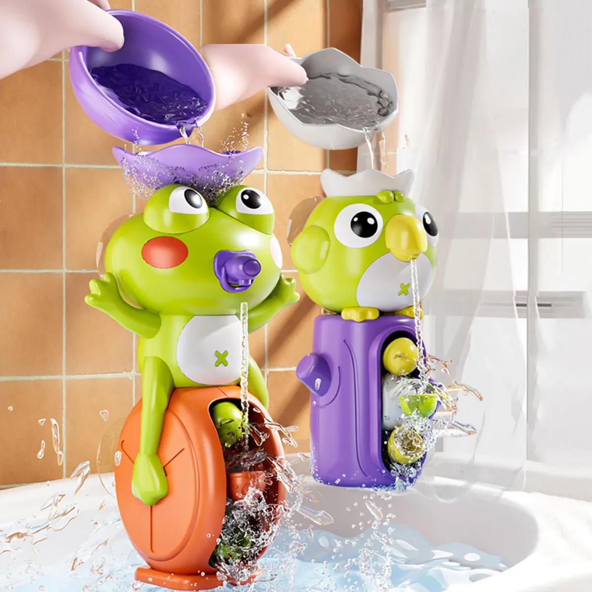 Nouveau grenouille/oiseau roue à eau jouet de bain pour enfants enfant jeu d'eau dans la douche Mont