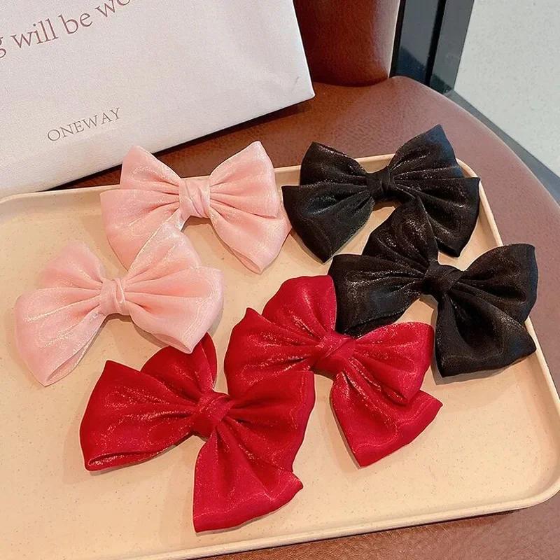 Pinces à cheveux avec nœud, 2 pièces, pinces à fleurs élégantes pour enfants et dames, ensemble épin