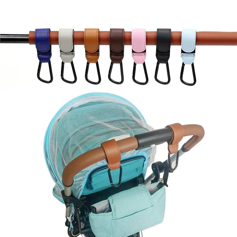 1/2 pièces PU cuir bébé sac poussette crochet landau rotation 360 degrés rotatif chariot organisateu