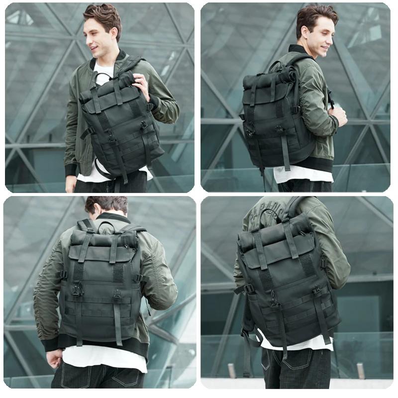 MOYYI 3 en 1 sac à dos pour ordinateur portable extensible hommes femmes grand rouleau haut voyage s