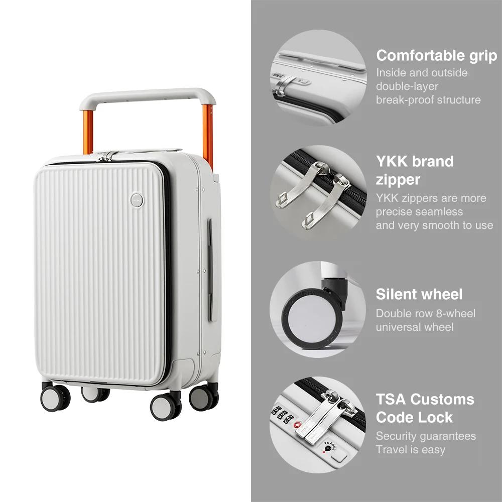 Mixi avant ordinateur portable poche valise large poignée voyage valise hommes 20 pouces bagage à ma