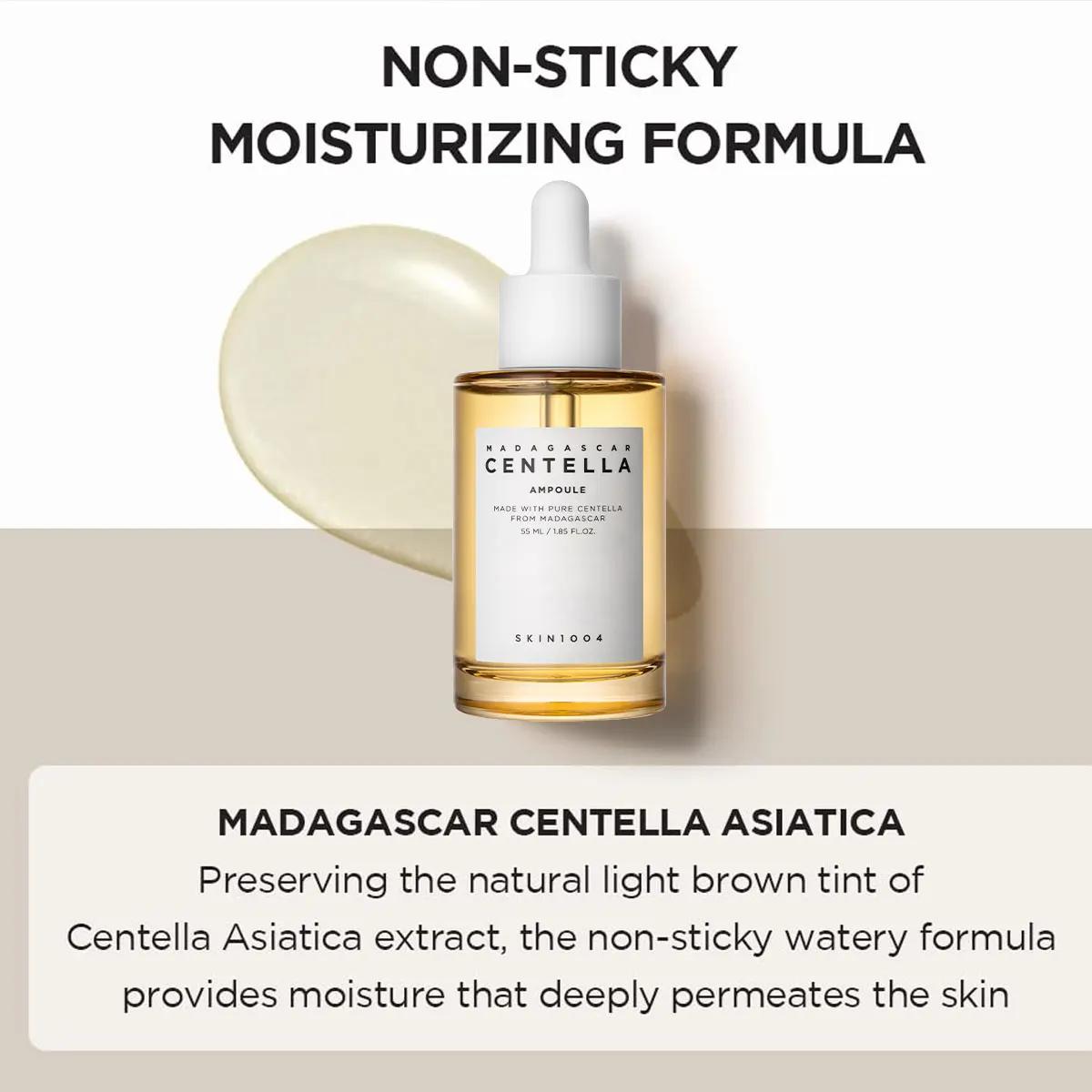 SKIN1004 Ampoule à la Centella de Madagascar 55ml, apaisante et régénérante, calme les rougeurs, lég