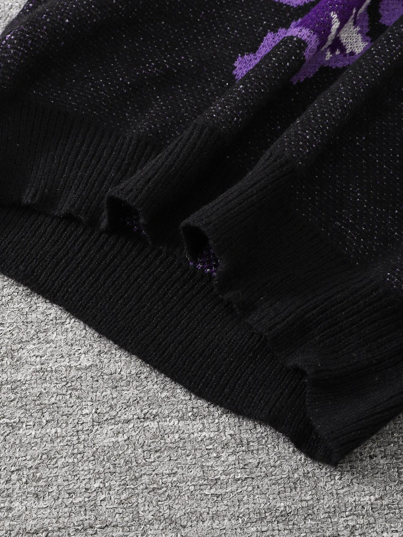 Nouveau populaire printemps et automne en forme d'os papillon Jacquard motif pull pull décontracté c