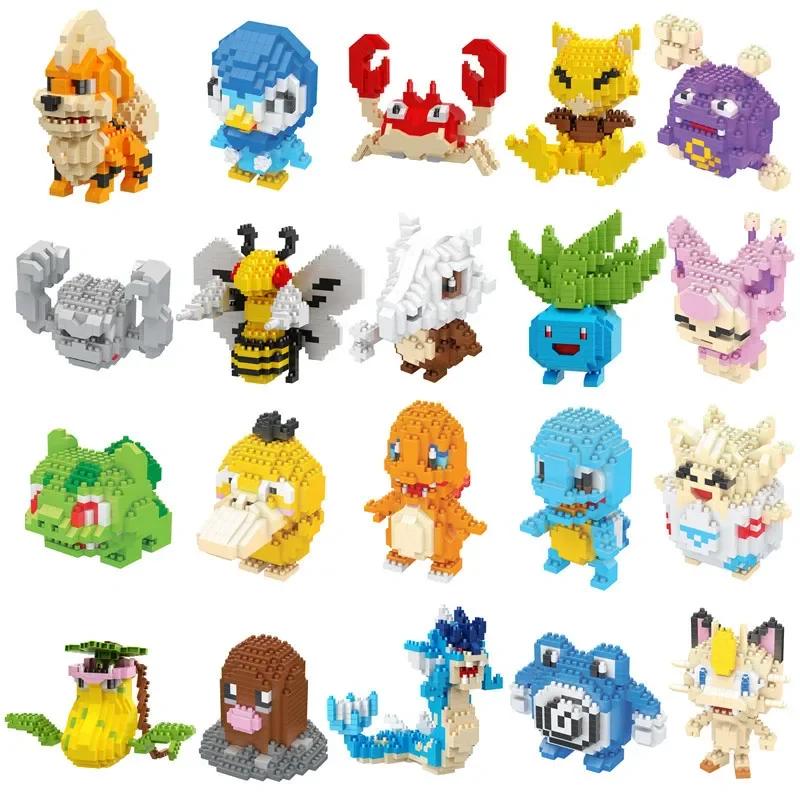 Mini blocs de construction Pokémon, figurines de dessin animé, Pikachu, Dracaufeu, Évoli, Mewtwo, jo