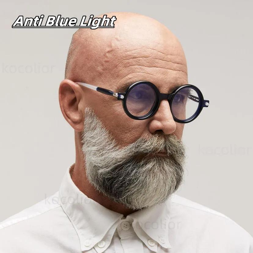 Lunettes de lecture photochromiques rondes rétro Anti lumière bleue pour hommes et femmes, Design de