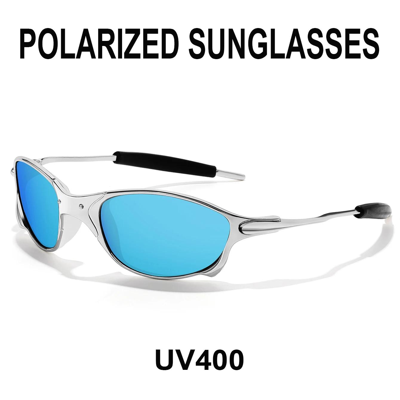 Lunettes de soleil polarisées pour hommes et femmes, monture métallique, Protection UV, pour Sports