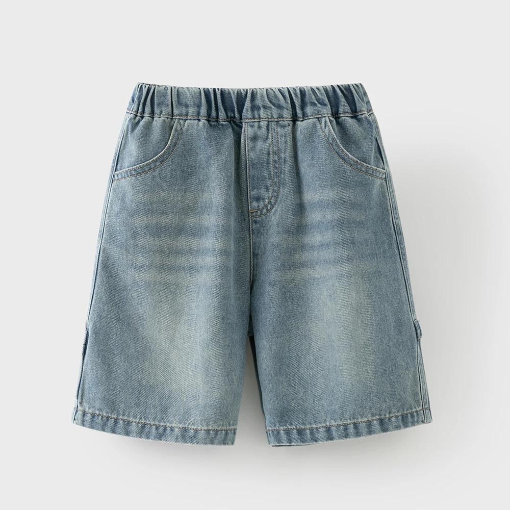 Shorts en jean à jambes larges pour garçons Dave Bella, 7-13 ans, jeans d'été, pantalon de cowboy po