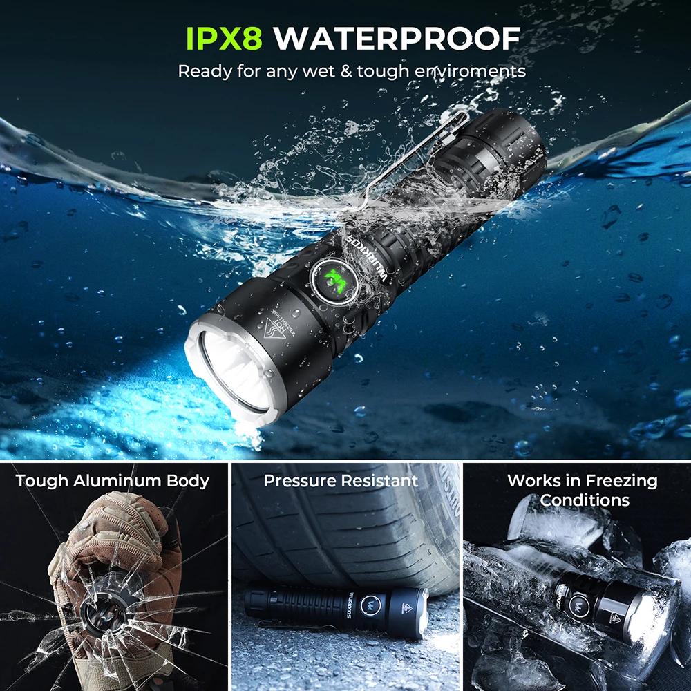 Lampe torche EDC Wurkkos TS28 3200 lm rechargeable avec batterie 21700, portée de 506 m, capuchon ma