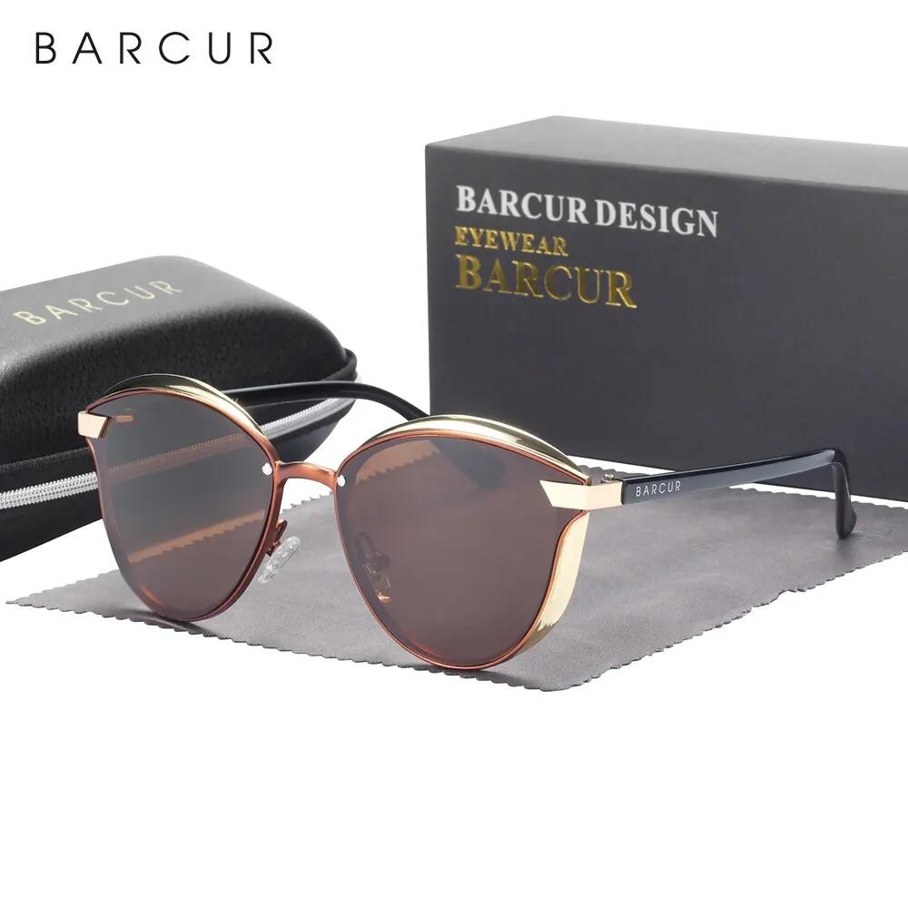 BARCUR Style lunettes de Soleil Polarisées Pour Femmes Catmore Rond Soleil Verre Dames Femme Lunette
