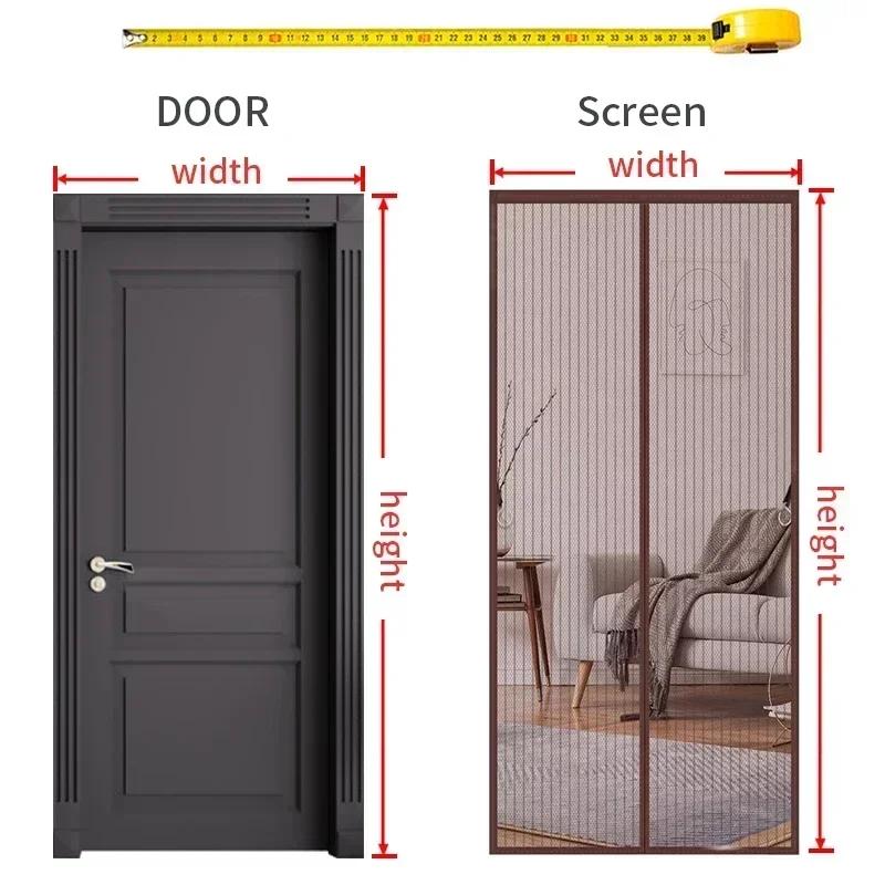 Écran de porte magnétique, taille personnalisée, moustiquaire, rideau, insectes volants, fermeture a