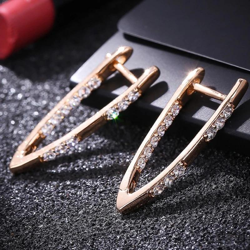 Aravant 925 argent 18K or cubique zircone boucles d'oreilles pour les femmes bijoux de mode