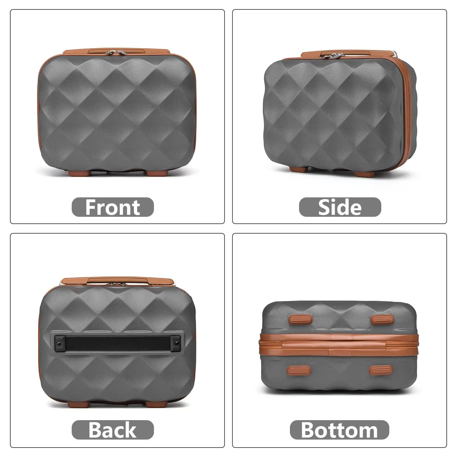 Étui de beauté pour voyageur britannique, mallette de maquillage rigide, bagage à main portable, poi