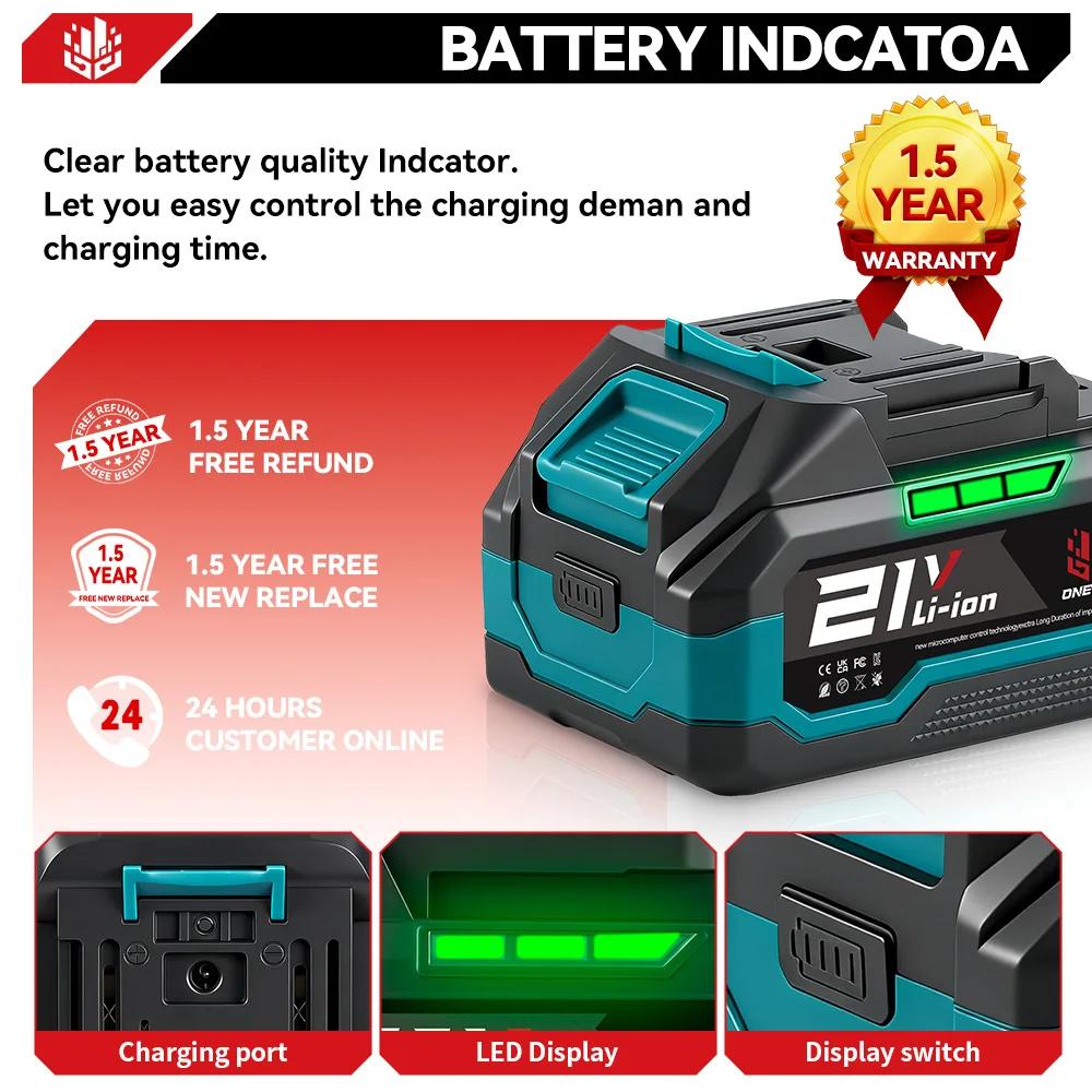 ONEVAN 21V batterie au Lithium 928VF 29900mAh 588VF 22900mAh indicateur de capacité Rechargeable pou