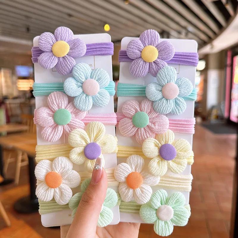12 pièces nouveau coupe cheveux cravates princesse doux fleur arc filles femmes élastiques bandes de