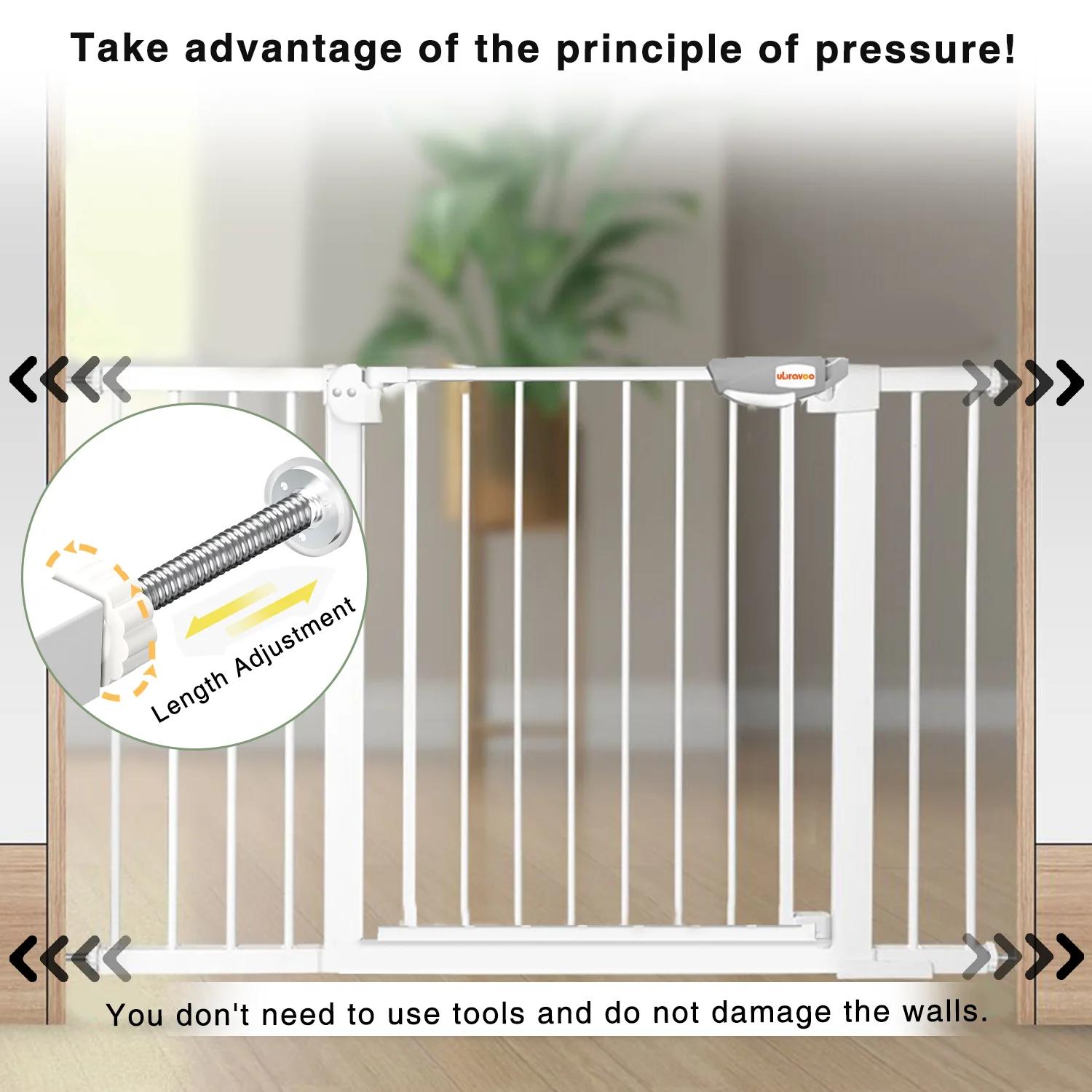UBRAVOO Porte bébé pour portes et escaliers, recommande 100 cm, Barrière de sécurité pour animaux de