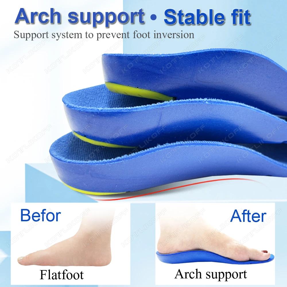 Semelles orthopédiques pour enfants et adultes, Support de voûte plantaire pour pied plat, arc haut,