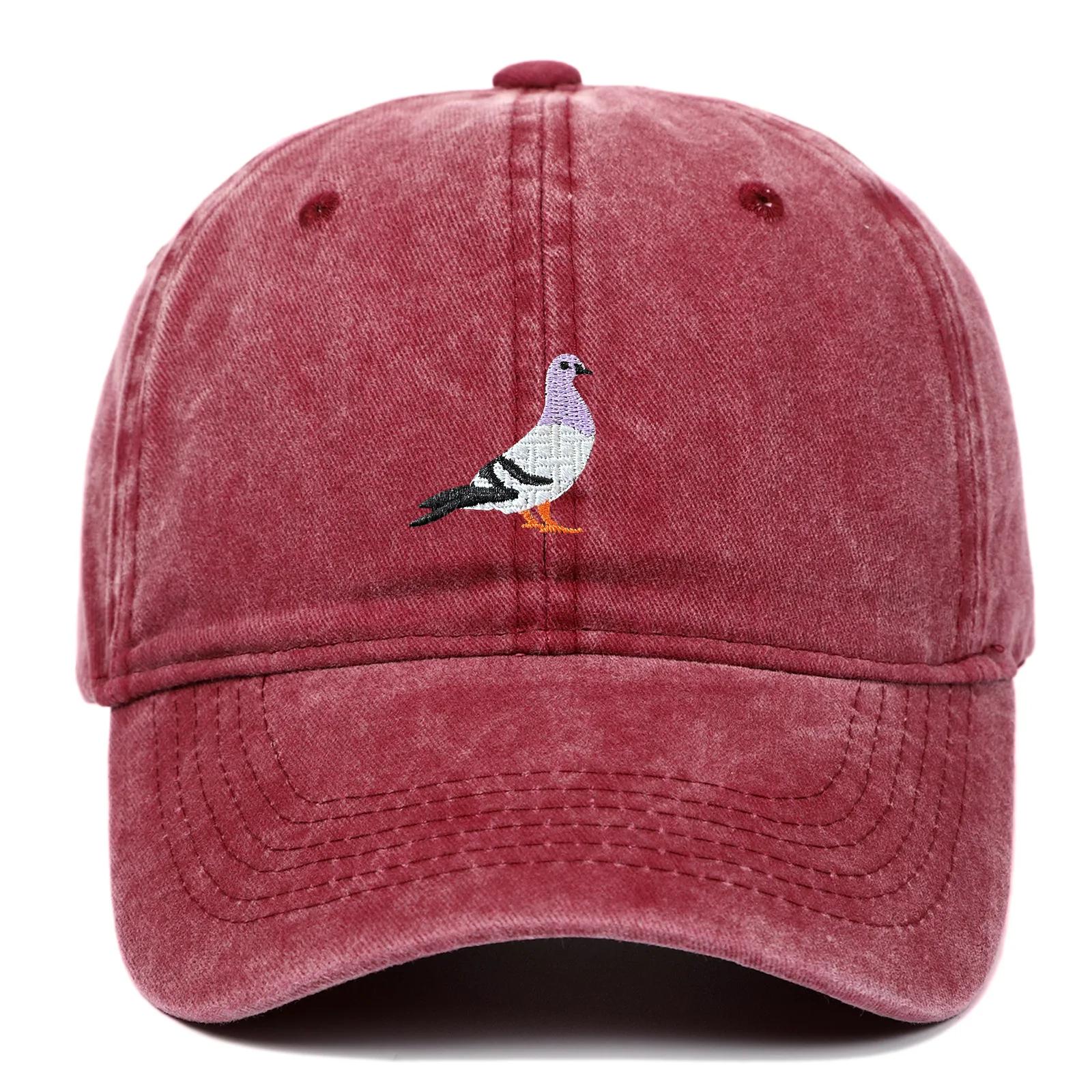 Casquette de baseball adaptée à toutes les saisons, motif brodé de pigeons, mode décontractée quotid