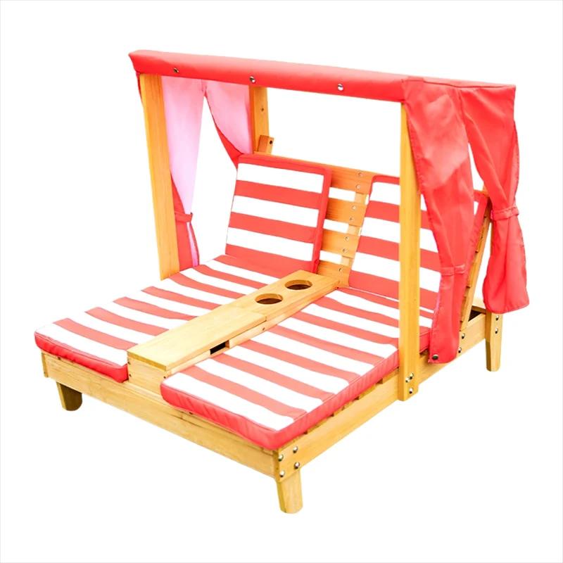 Chaise longue de plage pour enfants-canapé pliable d'extérieur avec dossier, siège Double pour le sa