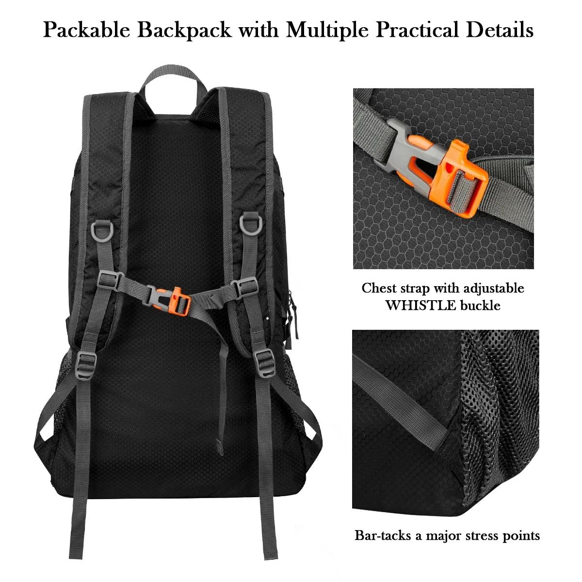 Sac à dos de voyage 40L, imperméable, léger, pliable, pour randonnée en plein air, camping, sac à do
