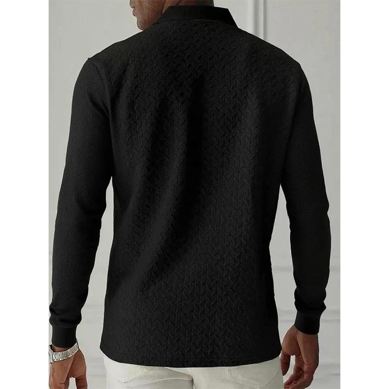 Hommes à manches longues Polo de haute qualité hommes vêtements bureau Polos T-shirt affaires Polosh