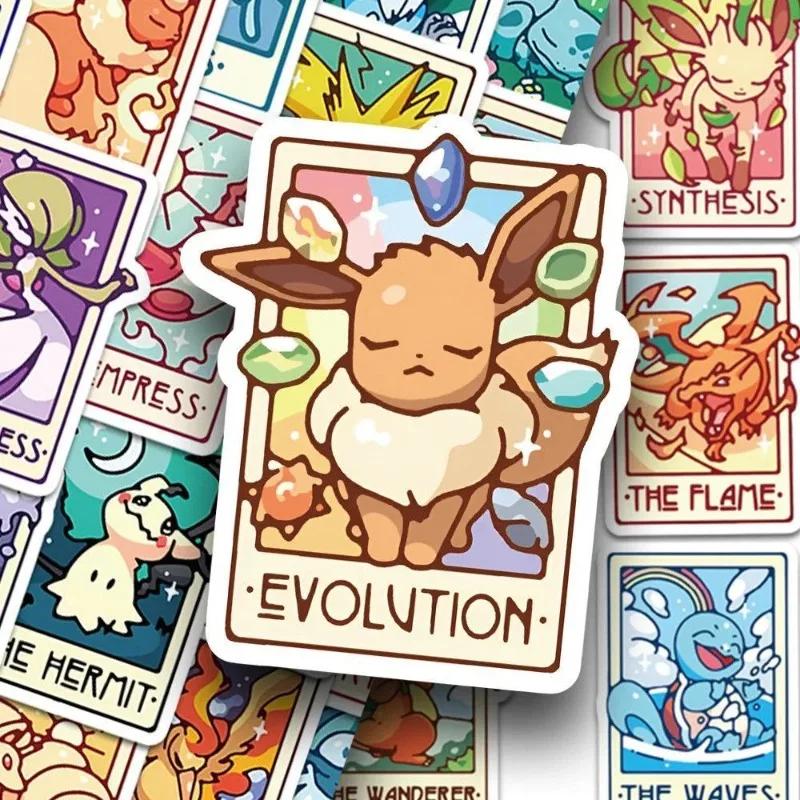 60 autocollants uniques Pokémon Tarot, imperméables, mignons, de dessin animé, pour coque de télépho