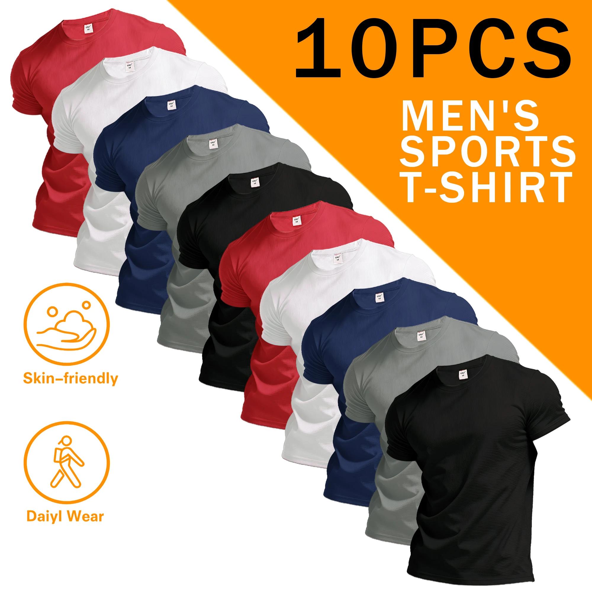10 pièces de vêtements de sport pour hommes à col rond et manches courtes, adaptés au golf, à la pêc