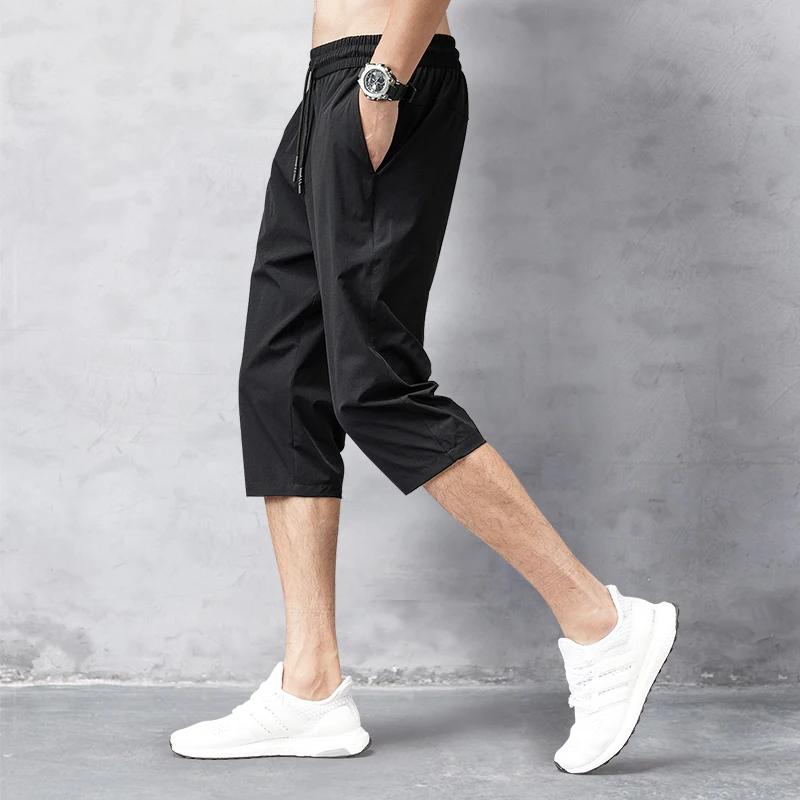Pantalon court d'été pour hommes, pantalon extensible respirant au toucher glacé, short polyvalent d