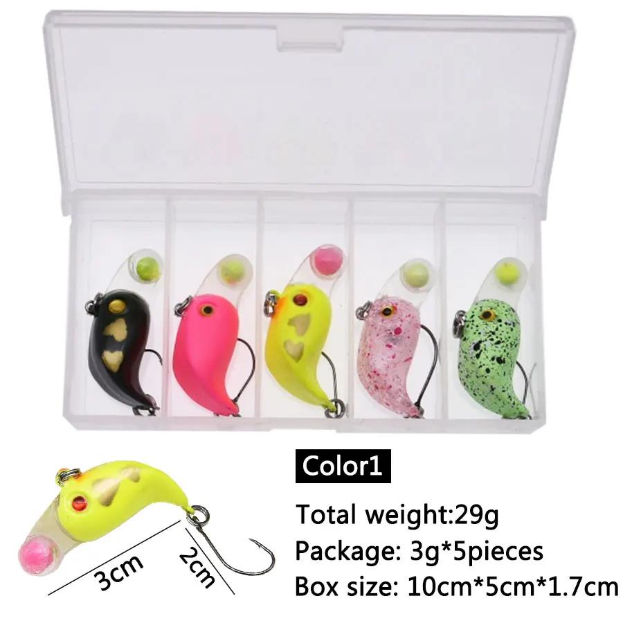 JYJ 1 boîte petite pêche dure ABS plastique leurre appât surface méné coulant leurre wobbler pour ba