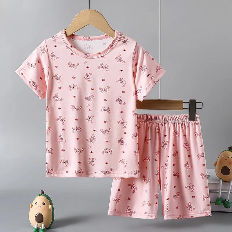 Ensemble 2 pièces pour enfants, short à manches courtes imprimé de dessins animés mignons, pour garç