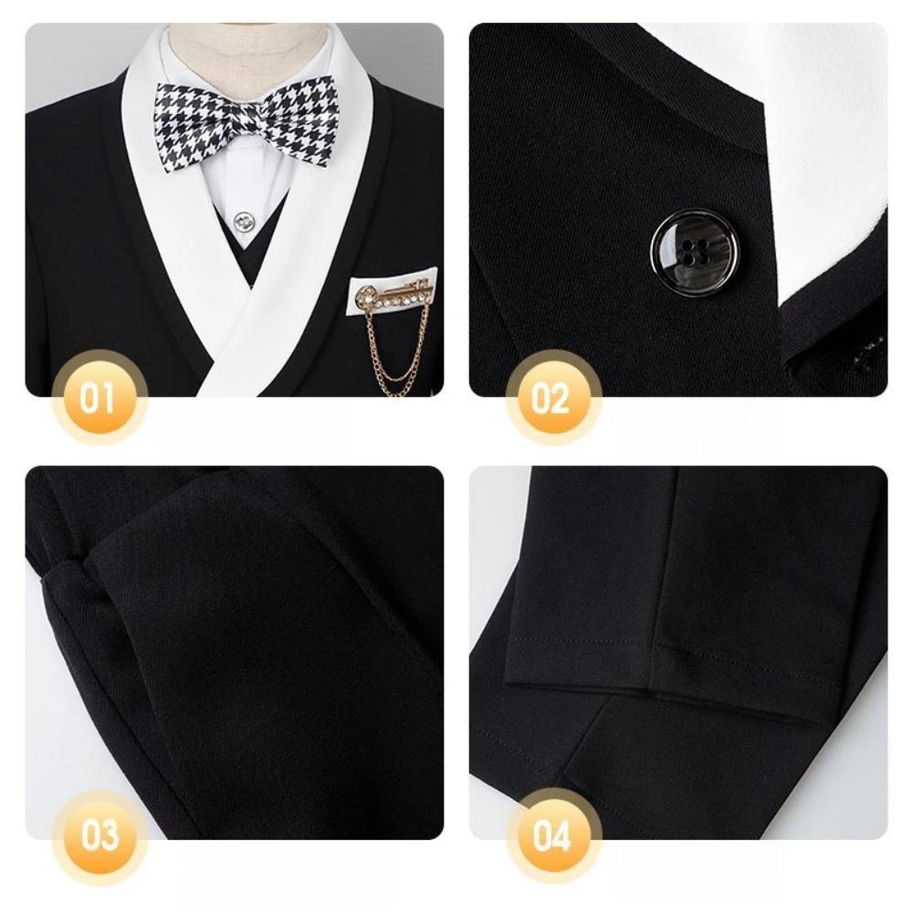Beau smoking intelligent à revers pour enfants, 5 pièces, tenue de porteur d'anneau de mariage, ense
