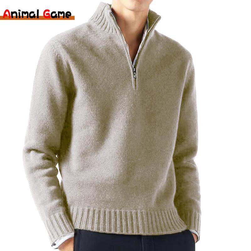Automne hommes col roulé chandails tricots pulls couleur unie à manches longues pull mâle décontract
