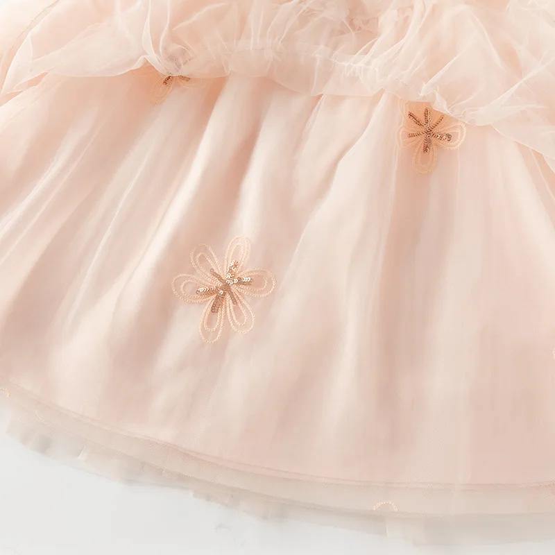 Dave Bella – robe de princesse en maille pour filles, nouvelle collection printemps 2021, breloque p