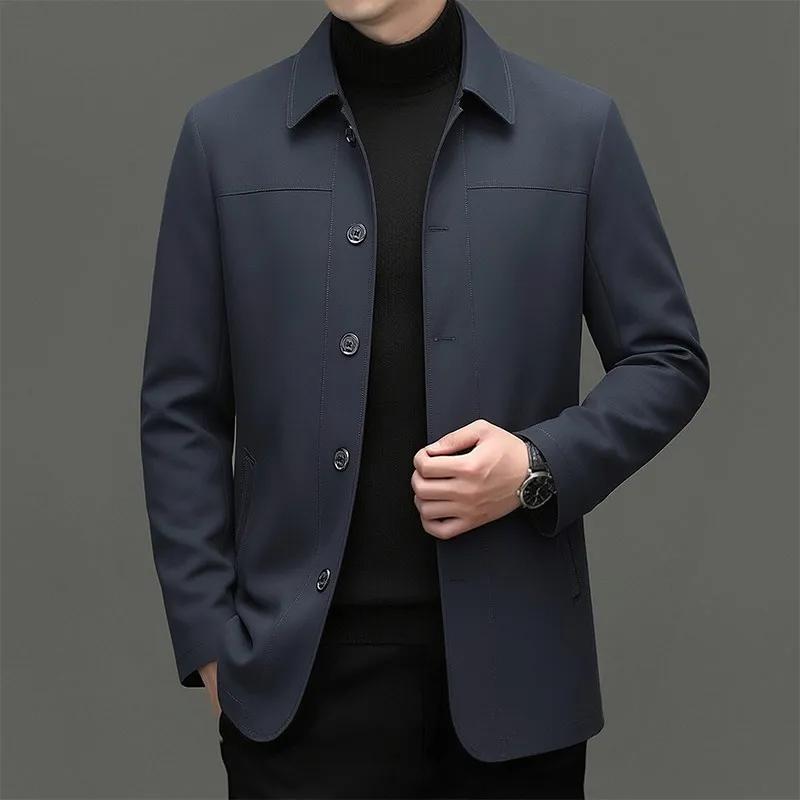 Veste décontractée ample pour homme d'âge moyen, idéale pour le printemps et l'automne, convient aux