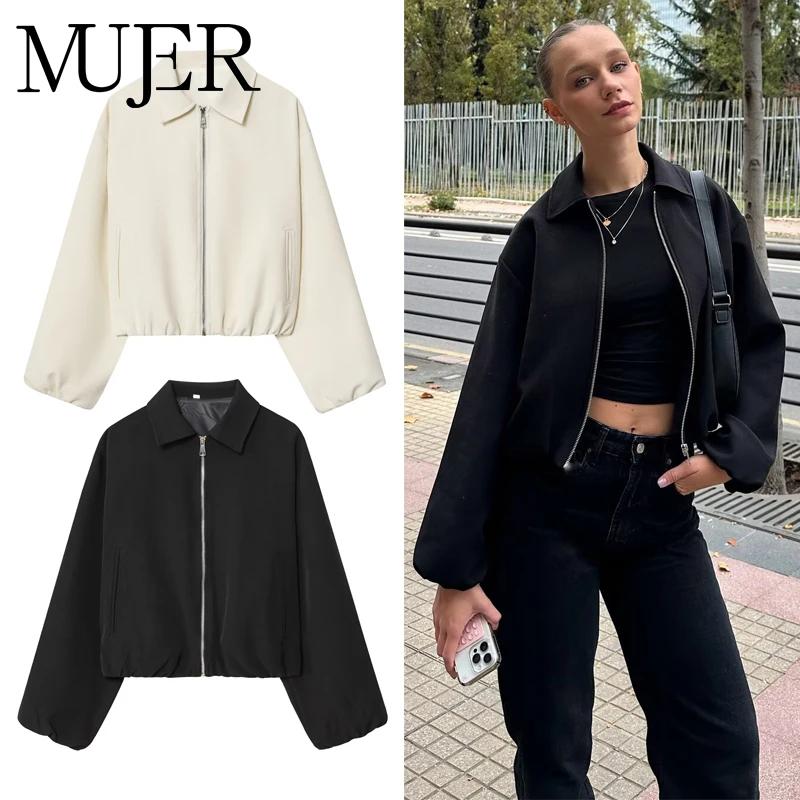 MUJER vestes bombardier bouffantes pour femmes fermeture éclair varsité veste courte femme Demi-sais