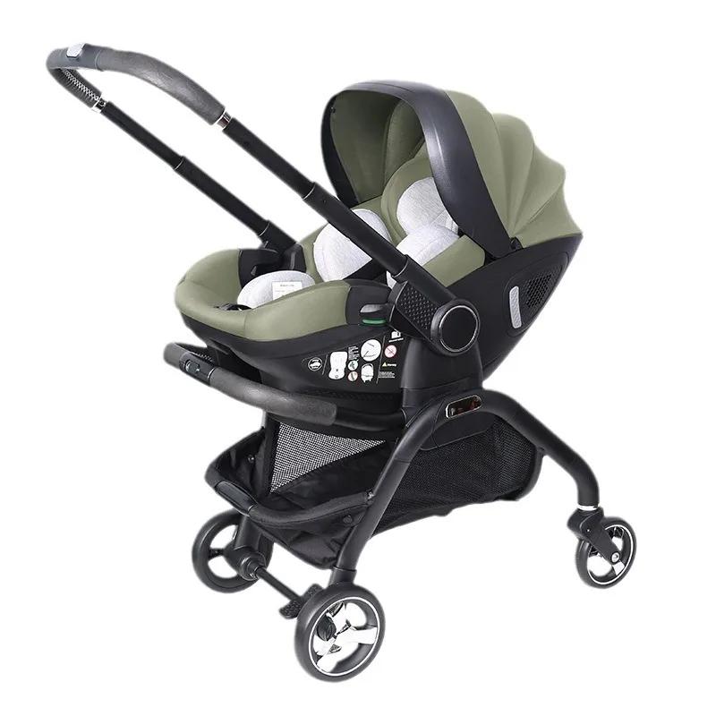 Poussette 3en1 nouveau-né convertible - Siège auto luxe multifonctionnel avec direction bidirectionnelle UE