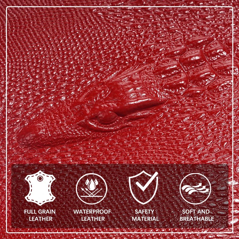 Zency Sac à dos 100% cuir véritable pour femme, motif crocodile, adapté aux ordinateurs portables A4