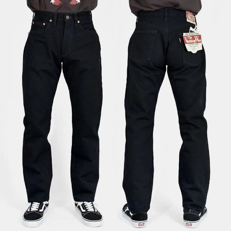 FREEWHEELERS & CO Lot 601 Jeans noirs à bord rouge 14oz
