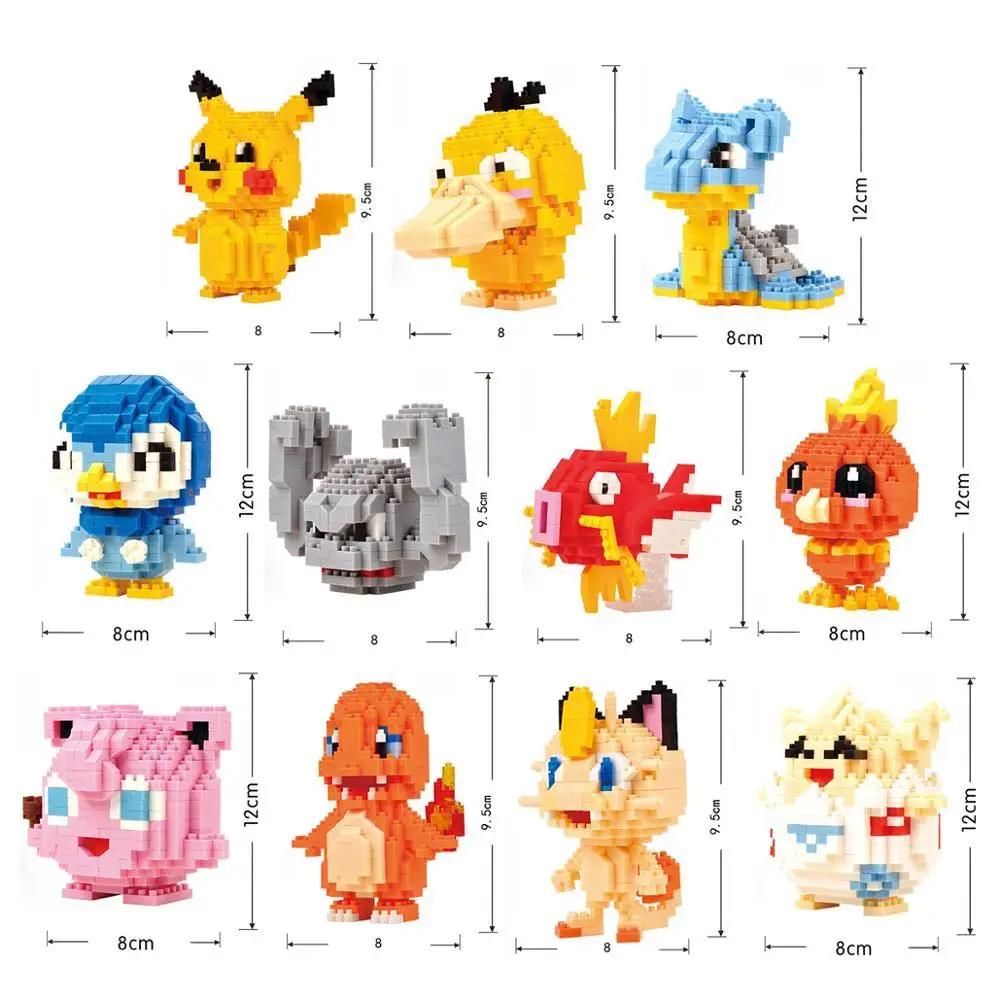 75 styles de blocs de construction Pokémon, assemblage d'anime, poupée Pikachu, Charizard, Blastoise