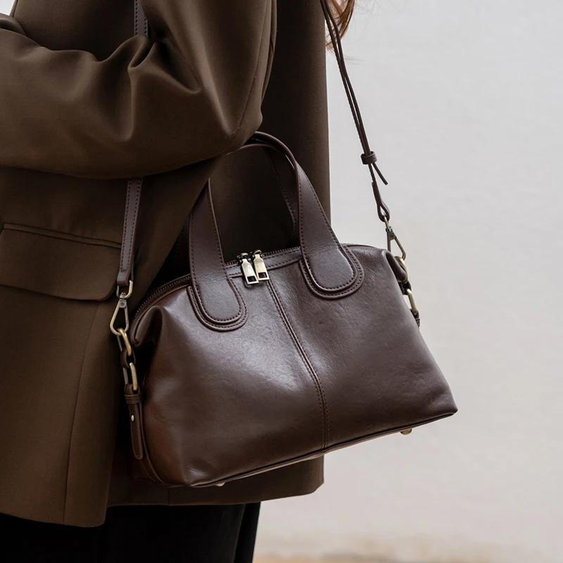 Sac à bandoulière en cuir souple de haute qualité pour femmes, nouveau design, sac à main en cuir de