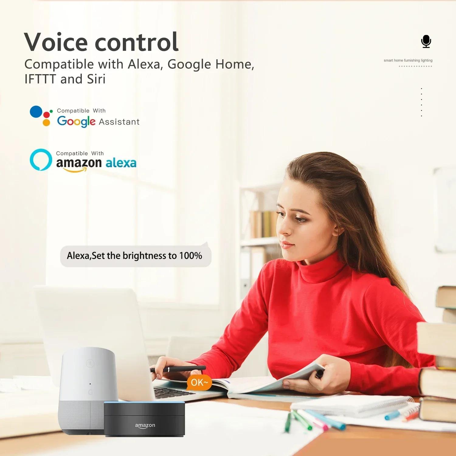 Plafonnier LED Intelligent avec Rétro-Éclairage RGBIC, Télécommande et Télécommande, Compatible avec