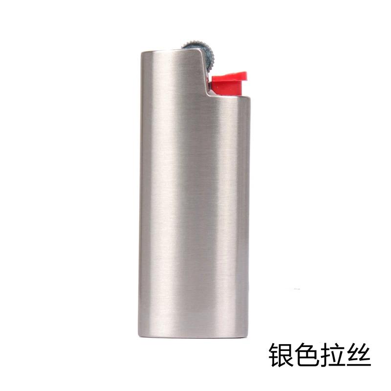 Étui métallique série Dolphin, coque en cuir recouverte pour petit briquet BIC français j5 J25