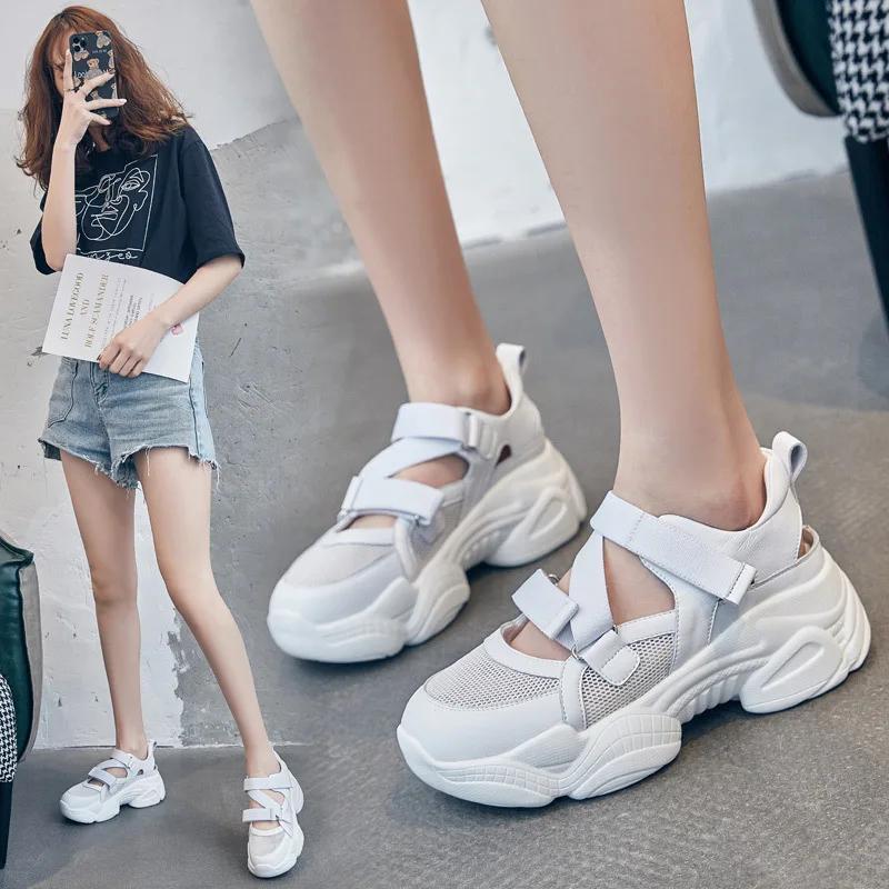 Chaussures en cuir véritable pour femmes, sandales d'été à semelle optique, décontractées, recommand