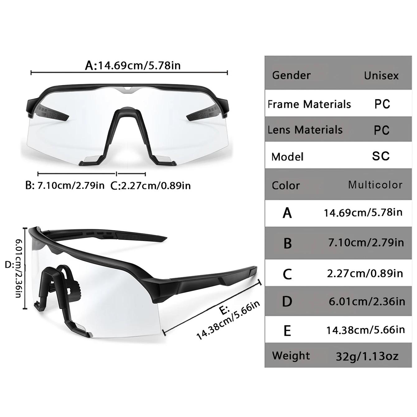 Lunettes de soleil photochromiques pour hommes et femmes, en plein air, vtt, vélo, cyclisme, course